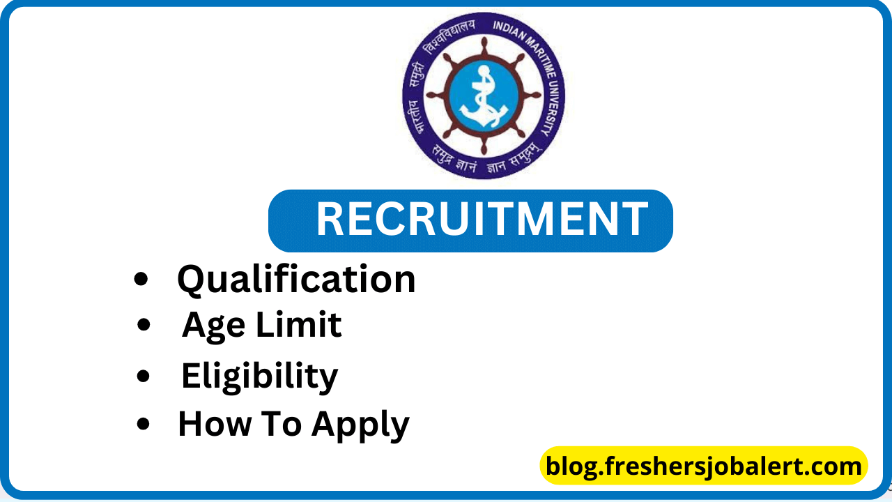 Indian Maritime University, Chennai Wanted Junior Research fellow (JRF)